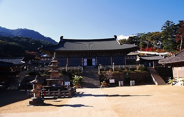 포토 JPG 주간 한국문화 한국전통 시설물 건축 종교 고건축 불교 한국건축 풍경 사람없음 야외 동양건축 문화재 대적광전 법보단 해인사 국내포토 자연요소 동양문화 전통 건축물 한국 사찰 합천 파일형식 동양