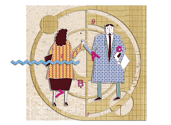 PSD 여자 남자 일러스트 비즈니스 모션 상상 협상 사람 두명 숫자 비즈니스맨 비즈니스우먼 계약 콜라주 기하학 국내일러스트 문자 무늬 직장인 파일형식