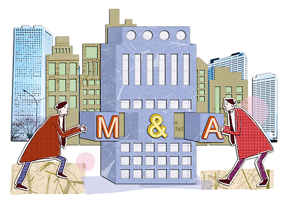 PSD 남자 일러스트 회사 비즈니스 모션 상상 사람 빌딩 두명 건물 도시 비즈니스맨 계약 콜라주 인수 합병 남자만 국내일러스트 건축물 직장인 파일형식