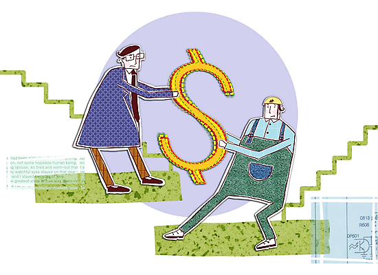 PSD 남자 일러스트 비즈니스 상상 노동자 사람 두명 달러 화폐기호 왕 콜라주 관리자 남자만 국내일러스트 직업 기호 돈 화폐 파일형식