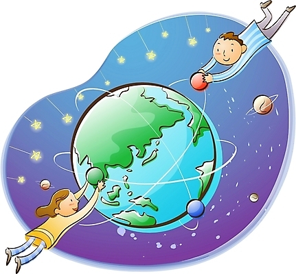 EPS 여자 남자 산업 별 지구 일러스트 비즈니스 첨단산업 사람 두명 우주 행성 광선 원소 e-라이프 우주개발 국내일러스트 자연요소 라이프스타일 화학 파일형식 벡터