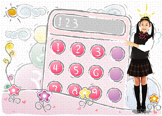 PSD 구름 편집이미지 여자 어린이교육 교육 꽃 초등학생 어린이 백그라운드 한명 사람 소녀 태양 사무용품 계산기 수학 디지털합성 여자만 여자한명만 어린이만 소녀만 소녀한명만 이미지편집 자연요소 식물 1 학생 교과목 문구용품 장비 파일형식