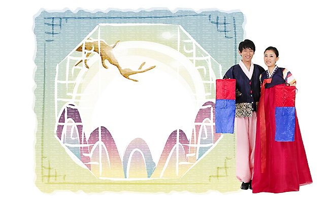 전신 PSD 나무 편집이미지 한국전통 부부 커플 여자 명절 남자 새해 산 서기 사람 20대 두명 30대 설날 전통문양 문 디지털합성 청사초롱 합성 성인만 이미지편집 식물 전통 문양 기념일 관계 모션 한국 청년 장년 초롱 파일형식