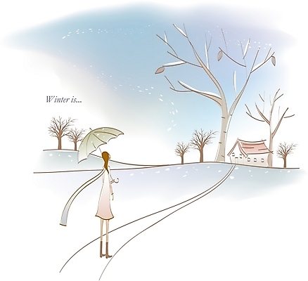 EPS 나무 사계절 계절 여자 길 여유 여행 겨울 일러스트 우산 자연 주택 한명 사람 풍경 20대 성인 야외 눈 여자만 여자한명만 성인여자만 청년만 청년여자만 성인한명만 청년여자한명만 성인여자한명만 성인만 국내일러스트 자연요소 식물 1 감정 날씨 청년 건물 생태계 파일형식 벡터