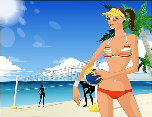 EPS 주간 구름 웰빙 계절 여자 수영복 바다 여행 일러스트 하늘 휴가 한명 사람 20대 성인 해변 야외 여름 관광지 여름휴가 바캉스 빛 비키니 모래사장 선글라스 야자수 비치발리볼 대서 여름스포츠 썬캡 핸드볼공 여자만 여자한명만 성인여자만 청년만 청년여자만 성인한명만 청년여자한명만 성인여자한명만 성인만 국내일러스트 자연요소 나무 모자_잡화 1 옷 안경 스포츠 공 청년 비치볼 배구 절기 핸드볼 파일형식 벡터 여름_계절