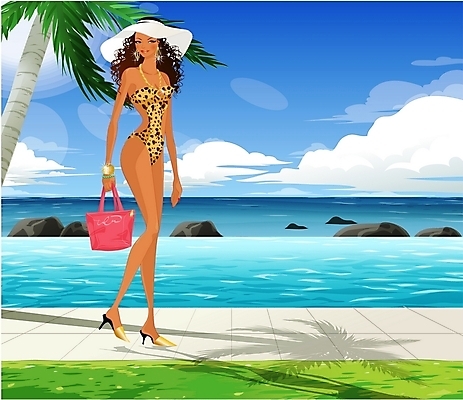 EPS 주간 구름 모자 웰빙 계절 여자 수영복 여유 바다 여행 가방 일러스트 장신구 하늘 휴가 한명 사람 20대 성인 야외 여름 관광지 여름휴가 바캉스 산책 여자만 여자한명만 성인여자만 청년만 청년여자만 성인한명만 청년여자한명만 성인여자한명만 성인만 국내일러스트 자연요소 1 잡화 옷 감정 휴식 청년 파일형식 벡터 여름_계절