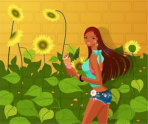EPS 식물 웰빙 계절 여자 수영복 여유 벽 여행 잎 일러스트 반바지 휴가 해바라기 아이스크림 한명 사람 20대 성인 야외 여름 관광지 여름휴가 바캉스 민소매 산책 크레페 여자만 여자한명만 성인여자만 청년만 청년여자만 성인한명만 청년여자한명만 성인여자한명만 성인만 국내일러스트 1 옷 꽃 감정 상의 바지 휴식 디저트 청년 파일형식 벡터 여름_계절