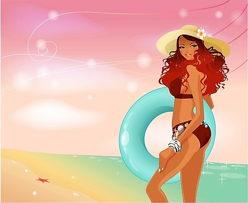 EPS 모자 웰빙 계절 여자 수영복 여유 바다 여행 일러스트 휴가 한명 사람 20대 성인 해변 야외 여름 관광지 여름휴가 바캉스 비키니 산책 튜브 여자만 여자한명만 성인여자만 청년만 청년여자만 성인한명만 청년여자한명만 성인여자한명만 성인만 국내일러스트 1 잡화 옷 감정 휴식 청년 파일형식 벡터 여름_계절