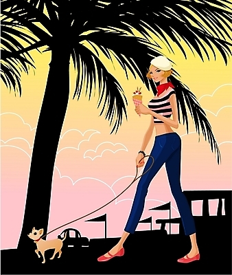 EPS 동물 웰빙 계절 여자 여행 일러스트 휴가 아이스크림 한명 사람 20대 성인 야외 여름 관광지 여름휴가 바캉스 산책 개 강아지 치와와 크레페 여자만 여자한명만 성인여자만 청년만 청년여자만 성인한명만 청년여자한명만 성인여자한명만 성인만 국내일러스트 1 포유류 휴식 디저트 청년 반려동물 파일형식 벡터 여름_계절