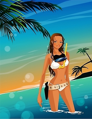 EPS 웰빙 계절 여자 수영복 바다 여행 일러스트 물놀이 하늘 휴가 한명 사람 20대 성인 야외 여름 관광지 여름휴가 바캉스 비키니 스노클링 칼 물안경 호스 여자만 여자한명만 성인여자만 청년만 청년여자만 성인한명만 청년여자한명만 성인여자한명만 성인만 국내일러스트 1 옷 놀이 청년 수상스포츠 수영용품 파일형식 벡터 여름_계절