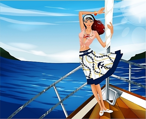 EPS 주간 웰빙 계절 여자 파도 바다 여행 요트 일러스트 휴가 한명 사람 20대 성인 야외 여름 관광지 여름휴가 바캉스 여자만 여자한명만 성인여자만 청년만 청년여자만 성인한명만 청년여자한명만 성인여자한명만 성인만 국내일러스트 자연요소 1 배_교통 청년 파일형식 벡터 여름_계절