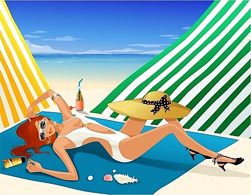 EPS 주간 모자 웰빙 계절 여자 수영복 바다 여행 일러스트 휴가 한명 사람 20대 성인 야외 여름 관광지 여름휴가 바캉스 매트 선탠 여자만 여자한명만 성인여자만 청년만 청년여자만 성인한명만 청년여자한명만 성인여자한명만 성인만 국내일러스트 자연요소 1 잡화 옷 청년 파일형식 벡터 여름_계절