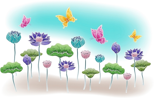 EPS 식물 꽃 나비 백그라운드 일러스트 사람없음 국내일러스트 곤충 파일형식 벡터