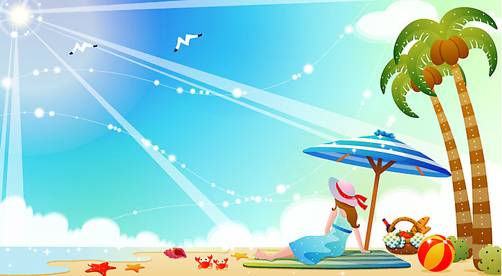 EPS 주간 구름 사계절 계절 여자 바다 여행 일러스트 자연 갈매기 하늘 휴가 불가사리 한명 사람 풍경 20대 성인 해변 야외 여름 여름휴가 바캉스 야자수 햇빛 소풍 바구니 매트 게 파라솔 비치볼 여자만 여자한명만 성인여자만 청년만 청년여자만 성인한명만 청년여자한명만 성인여자한명만 성인만 국내일러스트 자연요소 나무 1 공 조류 극피동물 바캉스용품 갑각류 청년 태양 야외활동 생태계 파일형식 벡터 여름_계절