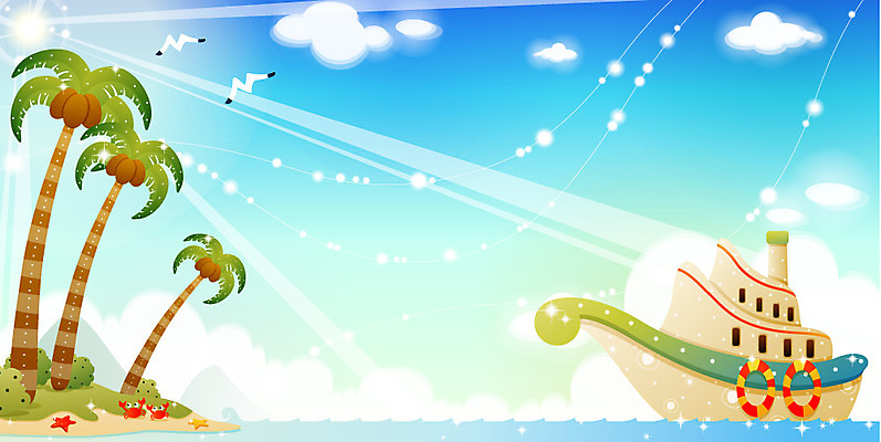 EPS 주간 구름 사계절 계절 바다 섬 백그라운드 수상교통 일러스트 자연 갈매기 하늘 풍경 해변 사람없음 야외 여름 야자수 햇빛 게 크루즈 선박 국내일러스트 자연요소 나무 교통수단 배_교통 조류 갑각류 태양 생태계 파일형식 벡터