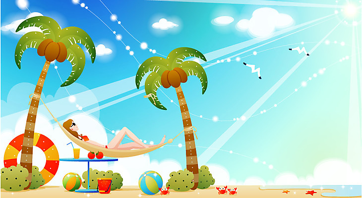 EPS 주간 구름 사계절 계절 여자 바다 여행 일러스트 자연 갈매기 하늘 휴가 휴식 한명 사람 풍경 20대 성인 해변 야외 여름 여름휴가 바캉스 야자수 햇빛 게 비치볼 그네 튜브 여자만 여자한명만 성인여자만 청년만 청년여자만 성인한명만 청년여자한명만 성인여자한명만 성인만 국내일러스트 자연요소 나무 1 컨셉 공 조류 바캉스용품 갑각류 청년 태양 생태계 파일형식 벡터 여름_계절