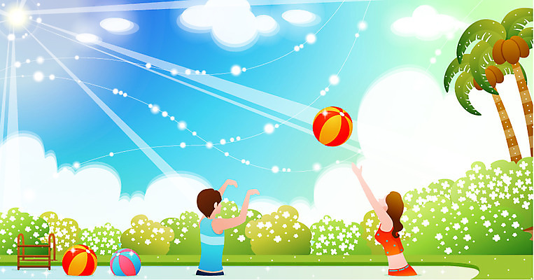 EPS 주간 나무 구름 커플 사계절 계절 여자 남자 한쌍 여행 일러스트 자연 하늘 휴가 수영장 사랑 사람 풍경 상반신 야외 두명 여름 야자수 햇빛 휴양지 공놀이 국내일러스트 자연요소 식물 감정 공 관계 놀이 태양 장소 생태계 파일형식 벡터