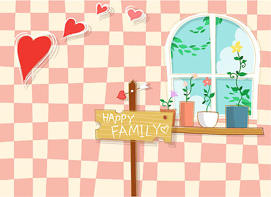 EPS 주간 식물 문양 화분 백그라운드 일러스트 창문 실내 사람없음 팻말 하트 국내일러스트 자연요소 모양 프레임 내부 파일형식 벡터