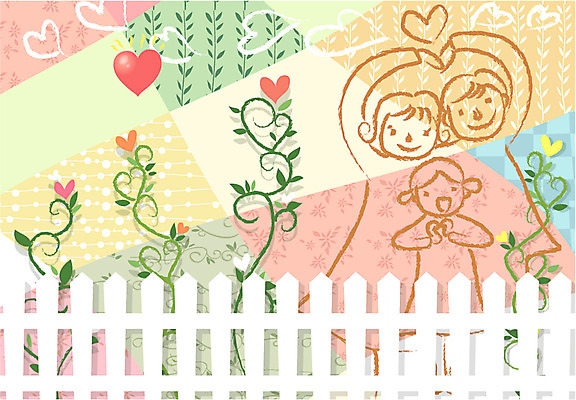 EPS 문양 시설물 현대건축 건축 꽃 선 백그라운드 패턴 일러스트 사람없음 울타리 하트 건축부분 국내일러스트 모양 식물 건축물 무늬 담장 파일형식 벡터