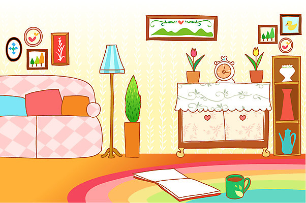 EPS 가구 백그라운드 거실 일러스트 탁자 실내 사람없음 장식 책 인테리어 소파 카펫 장식장 국내일러스트 디자인 생활용품 의자 내부 파일형식 벡터