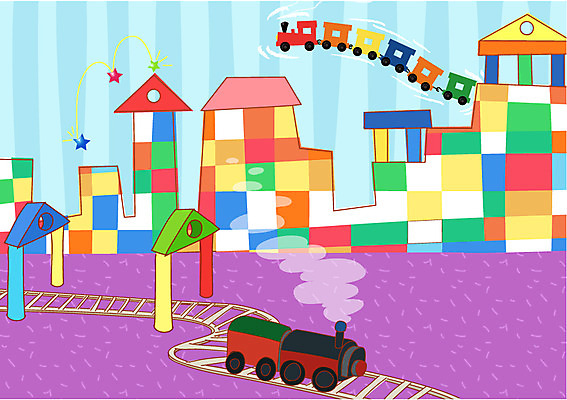 EPS 생활용품 백그라운드 일러스트 실내 사람없음 장난감 놀이용품 기차 국내일러스트 육상교통 대중교통 내부 오브젝트 파일형식 벡터