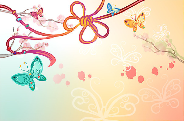 EPS 리본 나비 곤충 백그라운드 절지류 일러스트 가족 사람없음 묶기 동물문양 국내일러스트 동물 문양 관계 모션 파일형식 벡터