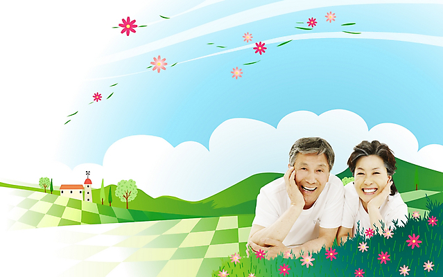 주간 PSD 구름 편집이미지 커플 여자 노년 남자 꽃 행복 하늘 사람 초원 야외 두명 장미 소풍 마을 노부부 실버 디지털합성 노인만 성인만 이미지편집 자연요소 식물 부부 감정 관계 성인 야외활동 파일형식