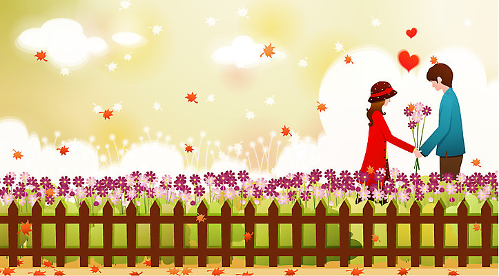 EPS 주간 커플 사계절 계절 공원 공공시설 여자 남자 꽃 꽃다발 단풍 프로포즈 꽃밭 데이트 일러스트 자연 선물 사랑 사람 풍경 20대 야외 두명 울타리 장미 가을 하트 청년만 성인만 국내일러스트 자연요소 모양 식물 감정 잎 관계 청년 담장 시설 생태계 파일형식 벡터