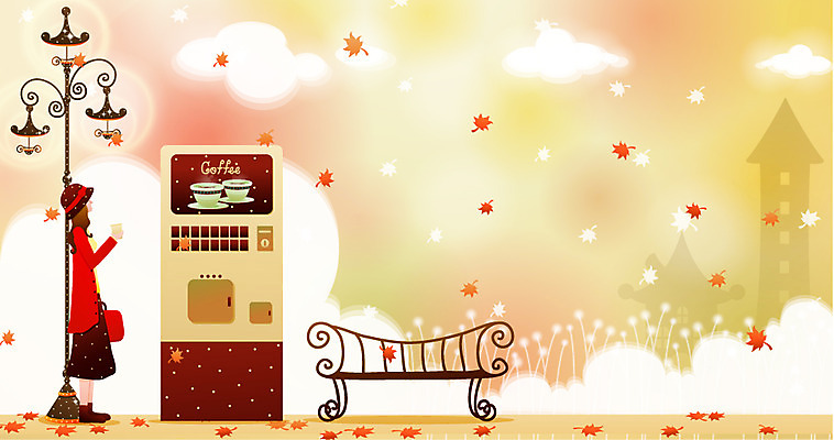 EPS 주간 사계절 계절 여자 백그라운드 단풍 일러스트 자연 한명 사람 풍경 20대 성인 야외 가을 커피자판기 여자만 여자한명만 성인여자만 청년만 청년여자만 성인한명만 청년여자한명만 성인여자한명만 성인만 가을배경 국내일러스트 자연요소 1 잎 청년 생태계 자판기 파일형식 벡터 가을_계절