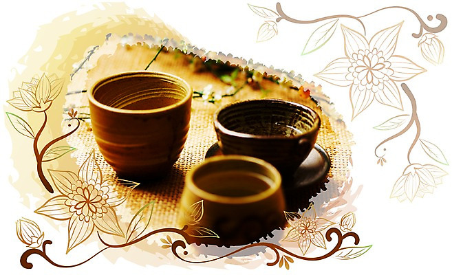 PSD 편집이미지 음료 음식 백그라운드 꽃무늬 사람없음 차 찻잔 다기 녹차 디지털합성 이미지편집 꽃 무늬 잔 차_음료 다도 파일형식