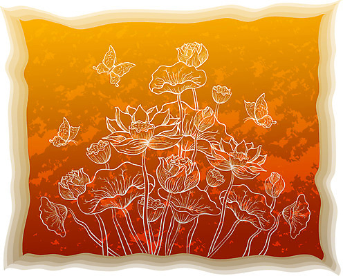 EPS 동물 문양 꽃 나비 곤충 백그라운드 무늬 꽃무늬 패턴 일러스트 사람없음 식물패턴 국내일러스트 식물 파일형식 벡터