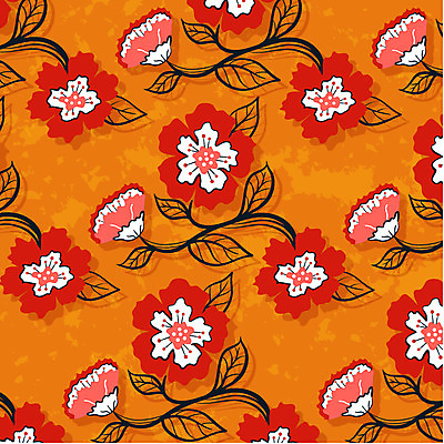 EPS 문양 꽃 백그라운드 무늬 꽃무늬 패턴 일러스트 사람없음 빨간색 식물패턴 국내일러스트 식물 컬러 파일형식 벡터