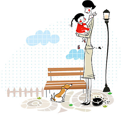 EPS 주간 구름 라이프스타일 웰빙 공원 공공시설 여자 어린이 가로등 벤치 일러스트 가족 포옹 사람 20대 야외 두명 30대 개 미시라이프 미시즈 미즈 미즈라이프 여자만 국내일러스트 자연요소 의자 포유류 관계 안기 청년 생활 장년 시설 파일형식 벡터