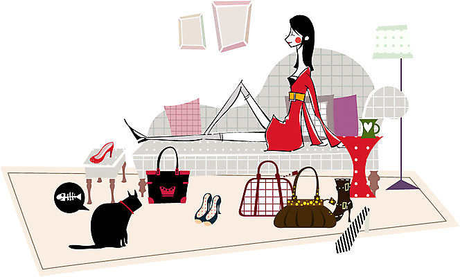 EPS 라이프스타일 웰빙 잡화 여자 구두 액자 거실 가방 일러스트 넥타이 조명 실내 한명 사람 20대 성인 30대 쇼핑 소파 고양이 미시라이프 미시즈 미즈 미즈라이프 여자만 여자한명만 성인여자만 성인만 국내일러스트 1 신발 의자 포유류 청년 내부 생활 장년 반려동물 파일형식 벡터
