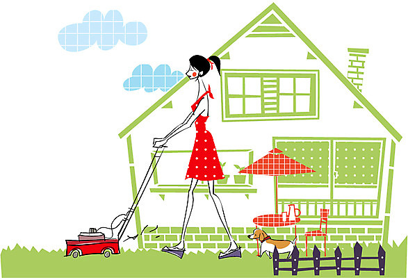 EPS 주간 라이프스타일 웰빙 여자 실루엣 가사 일러스트 주택 한명 사람 잔디 20대 성인 야외 30대 울타리 파라솔 개 전원주택 미시라이프 미시즈 미즈 미즈라이프 여자만 여자한명만 성인여자만 성인만 잔디깎이 국내일러스트 자연요소 식물 1 포유류 촬영기법 청년 건물 생활 장년 담장 기계 파일형식 벡터