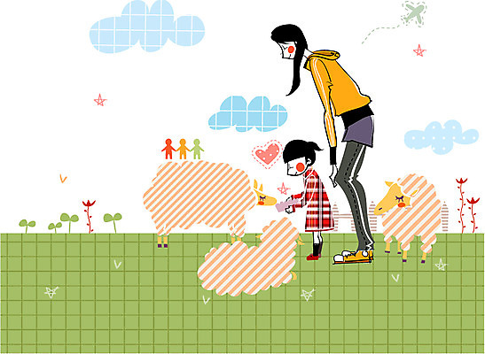 EPS 구름 라이프스타일 웰빙 여자 딸 어린이 일러스트 가족 모녀 엄마 사람 초원 20대 야외 두명 30대 목장 양 미시라이프 미시즈 미즈 미즈라이프 여자만 국내일러스트 자연요소 포유류 관계 청년 생활 장년 파일형식 벡터
