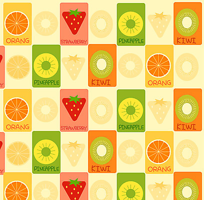 EPS 문양 백그라운드 무늬 패턴 오렌지 과일 일러스트 딸기 키위 사람없음 파인애플 국내일러스트 열대과일 파일형식 벡터