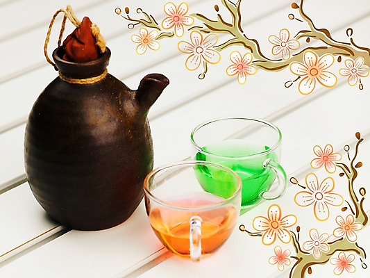 PSD 편집이미지 문양 식기 생활용품 백그라운드 무늬 주전자 잔 사람없음 디지털합성 이미지편집 주방용품 오브젝트 파일형식