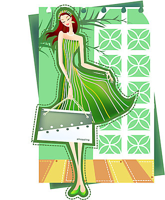 EPS 모델 문양 우먼라이프 라이프스타일 여자 패션 컬러 일러스트 나뭇잎 열대 한명 사람 20대 성인 초록색 여름 쇼핑 쇼핑백 여자만 여자한명만 성인여자만 청년만 청년여자만 성인한명만 청년여자한명만 성인여자한명만 성인만 국내일러스트 1 계절 잎 가방 청년 생활 파일형식 벡터