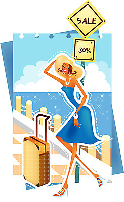 EPS 주간 모델 우먼라이프 라이프스타일 여자 패션 바다 일러스트 휴가 한명 사람 20대 성인 야외 여름 여름휴가 바캉스 쇼핑 세일 여행가방 표지판 여자만 여자한명만 성인여자만 청년만 청년여자만 성인한명만 청년여자한명만 성인여자한명만 성인만 국내일러스트 자연요소 1 계절 가방 알림판 청년 생활 파일형식 벡터 여름_계절