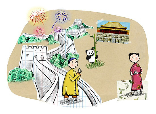 PSD 나무 여자 남자 여행 일러스트 휴가 불꽃 중국문화 사람 20대 두명 30대 중국 세계문화유산 성 숲 전통의상 판다 스케치 콜라주 자금성 만리장성 성인만 국내일러스트 식물 동양문화 전통 건축물 아시아 외국문화 곰 불 미술 청년 장년 궁전 문화재 베이징 파일형식