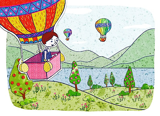 주간 PSD 구름 남자 여행 일러스트 항공교통 하늘 휴가 사람 초원 야외 강 들꽃 열기구 콜라주 남자만 국내일러스트 자연요소 꽃 교통수단 파일형식