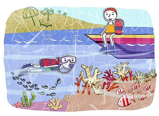 주간 PSD 여자 남자 여행 일러스트 휴가 어류 사람 야외 두명 수상스포츠 산호초 스쿠버다이빙 콜라주 선박 국내일러스트 자연요소 스포츠 수상교통 수중동물 수중식물 파일형식