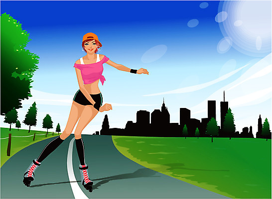 EPS 주간 나무 웰빙 공원 공공시설 여자 스포츠 일러스트 하늘 레저 한명 사람 20대 성인 야외 레포츠 운동 햇빛 도시 롤러블레이드 여자만 여자한명만 성인여자만 청년만 청년여자만 성인한명만 청년여자한명만 성인여자한명만 성인만 국내일러스트 자연요소 식물 1 건강 청년 취미 태양 시설 파일형식 벡터