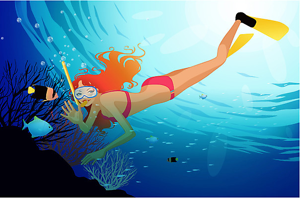 EPS 여자 바다 일러스트 레저 고글 어류 한명 사람 20대 성인 레포츠 바닷속 스노클링 산호 오리발 열대어 스쿠버다이빙 산소호흡기 여자만 여자한명만 성인여자만 청년만 청년여자만 성인한명만 청년여자한명만 성인여자한명만 성인만 국내일러스트 1 청년 수중 수중동물 수상스포츠 자포동물 파일형식 벡터