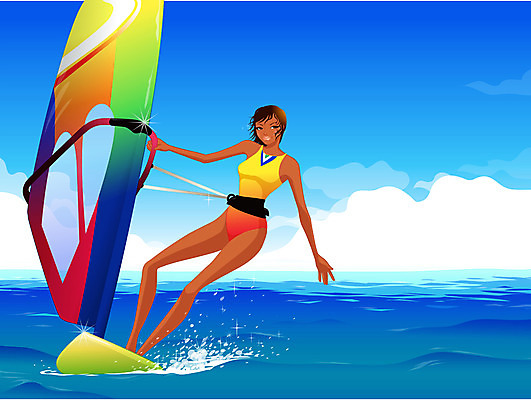 EPS 주간 구름 웰빙 계절 여자 파도 바다 일러스트 하늘 레저 한명 사람 20대 성인 해변 야외 여름 레포츠 운동 윈드서핑 수상스포츠 여자만 여자한명만 성인여자만 청년만 청년여자만 성인한명만 청년여자한명만 성인여자한명만 성인만 국내일러스트 자연요소 1 스포츠 건강 청년 파일형식 벡터