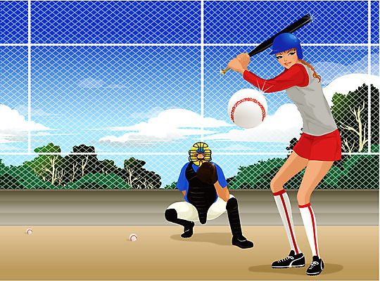 EPS 주간 웰빙 여자 남자 스포츠 일러스트 사람 야외 두명 운동 구기 야구 야구방망이 타자 야구공 야구복 야구장 포수 소프트볼 국내일러스트 자연요소 공 스포츠시설 건강 운동복 야구용품 야구선수 파일형식 벡터