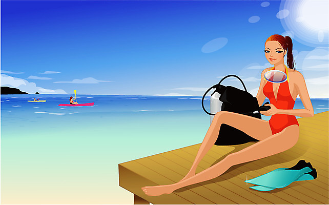 EPS 주간 구름 웰빙 계절 여자 수영복 바다 섬 일러스트 하늘 레저 휴식 고글 한명 사람 20대 성인 해변 야외 여름 레포츠 수상스포츠 스노클링 오리발 스쿠버다이빙 카누 산소통 여자만 여자한명만 성인여자만 청년만 청년여자만 성인한명만 청년여자한명만 성인여자한명만 성인만 국내일러스트 자연요소 1 옷 스포츠 컨셉 통 청년 파일형식 벡터