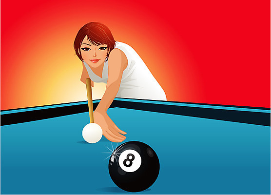 EPS 웰빙 여자 일러스트 레저 실내 한명 사람 20대 성인 레포츠 8 당구 포켓볼 당구공 당구대 당구채 당구장 당구선수 여자만 여자한명만 성인여자만 청년만 청년여자만 성인한명만 청년여자한명만 성인여자한명만 성인만 국내일러스트 1 공 운동선수 청년 내부 숫자 구기 당구용품 파일형식 벡터