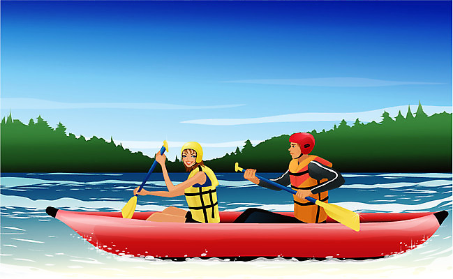 EPS 주간 웰빙 커플 여자 남자 스포츠 일러스트 레저 사람 20대 야외 두명 레포츠 친구 보트 급류 헬멧 급류타기 동료 노 구명조끼 청년만 성인만 국내일러스트 자연요소 배_교통 관계 청년 수상스포츠 보호장비 구조용품 선박 파일형식 벡터